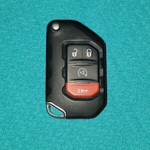 Factory OEM Jeep 4 Button Flip Key Keyfob with Key Remote Transmitter 2018-2021